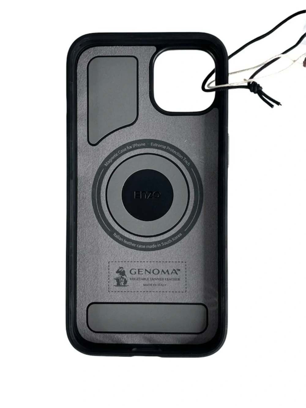 Enzo iPhone 13 Black Leather Phone Case - Picture 2 of 9
